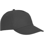 Cotton cap with hook-and-loop closure, 175 g/m² dark grey colour