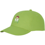 Cotton cap with hook-and-loop closure, 175 g/m² lime colour