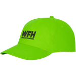 Cotton cap with hook-and-loop closure, 175 g/m² lime colour