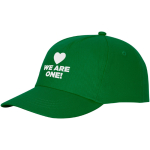 Cotton cap with hook-and-loop closure, 175 g/m² dark green colour