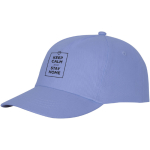 Cotton cap with hook-and-loop closure, 175 g/m² light blue colour