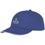 Cotton cap with white line on the visor, 175 g/m² blue colour