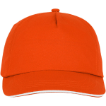 Cotton cap with white line on the visor, 175 g/m² orange colour