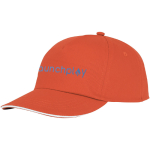 Cotton cap with white line on the visor, 175 g/m² orange colour