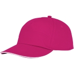 Cotton cap with white line on the visor, 175 g/m² pink colour