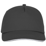 Cotton cap with white line on the visor, 175 g/m² dark grey colour