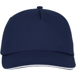 Cotton cap with white line on the visor, 175 g/m² navy-blue colour