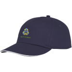 Cotton cap with white line on the visor, 175 g/m² navy-blue colour