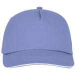 Cotton cap with white line on the visor, 175 g/m² light blue colour