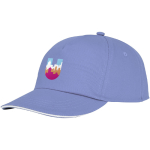 Cotton cap with white line on the visor, 175 g/m² light blue colour