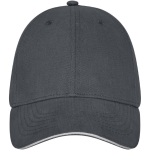 6-panel cotton cap, 260 g/m² with buckle dark grey colour