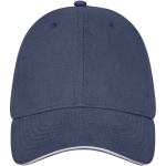 6-panel cotton cap, 260 g/m² with buckle navy-blue colour