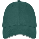 6-panel cotton cap, 260 g/m² with buckle dark green colour