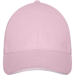 6-panel cotton cap, 260 g/m² with buckle light pink colour