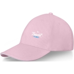 6-panel cotton cap, 260 g/m² with buckle light pink colour