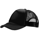 Trucker-style polyester cap with mesh, 100 g/m² black colour