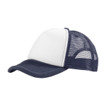 Trucker-style polyester cap with mesh, 100 g/m² white colour