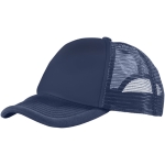 Trucker-style polyester cap with mesh, 100 g/m² navy-blue colour