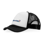 Trucker-style polyester cap with mesh, 100 g/m²