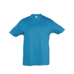 Children's cotton t-shirt, 150 g/m2, SOL'S Regent Kids cyan blue colour