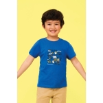 Children's cotton t-shirt, 150 g/m2, SOL'S Regent Kids cyan blue colour side view