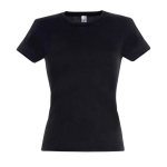 Women's t-shirt made of 100% cotton, 150 g/m2, SOL'S Miss black colour third view