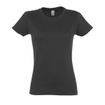 Women's 100% cotton t-shirt in colours, 190 g/m2, SOL'S Imperial dark grey colour eighth view