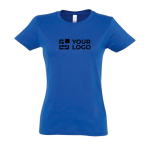 Women's 100% cotton t-shirt in colours, 190 g/m2, SOL'S Imperial royal blue colour view with print area