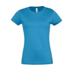 Women's 100% cotton t-shirt in colours, 190 g/m2, SOL'S Imperial cyan blue colour