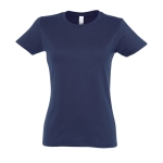 Women's 100% cotton t-shirt in colours, 190 g/m2, SOL'S Imperial navy-blue colour