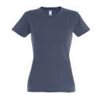 Women's 100% cotton t-shirt in colours, 190 g/m2, SOL'S Imperial denim blue colour