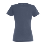 Women's 100% cotton t-shirt in colours, 190 g/m2, SOL'S Imperial denim blue colour rear view