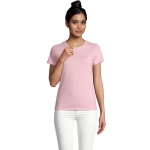 Women's 100% cotton t-shirt in colours, 190 g/m2, SOL'S Imperial pastel pink colour second photographic view