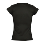 Women's 100% cotton V-neck t-shirt, 150 g/m2, SOL'S Moon black colour rear view