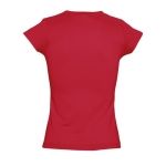 Women's 100% cotton V-neck t-shirt, 150 g/m2, SOL'S Moon red colour rear view