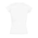 Women's 100% cotton V-neck t-shirt, 150 g/m2, SOL'S Moon white colour rear view