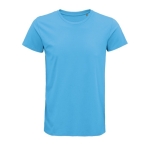 T-shirt from organic cotton, 150 g/m2, SOL'S Crusader cyan blue colour