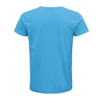 T-shirt from organic cotton, 150 g/m2, SOL'S Crusader cyan blue colour rear view