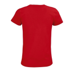 T-shirt for women with organic cotton, 175 g/m2, SOL'S Pioneer red colour rear view