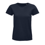 T-shirt for women with organic cotton, 175 g/m2, SOL'S Pioneer navy-blue colour