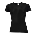 Women's sports t-shirt from polyester, 140 g/m2, SOL'S Pioneer black colour