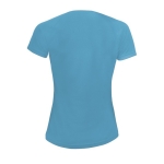 Women's sports t-shirt from polyester, 140 g/m2, SOL'S Pioneer cyan blue colour rear view