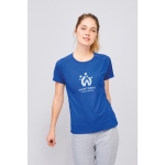 Women's sports t-shirt from polyester, 140 g/m2, SOL'S Pioneer cyan blue colour