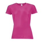 Women's sports t-shirt from polyester, 140 g/m2, SOL'S Pioneer neon fuchsia colour