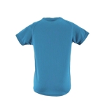 Boys' polyester sports t-shirt, 140 g/m2, SOL'S Sporty cyan blue colour rear view