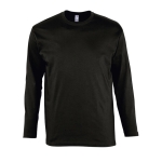 Long sleeve cotton t-shirt, 150 g/m2, SOL'S Monarch black colour third view