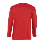 Long sleeve cotton t-shirt, 150 g/m2, SOL'S Monarch red colour rear view