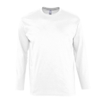 Long sleeve cotton t-shirt, 150 g/m2, SOL'S Monarch white colour ninth view