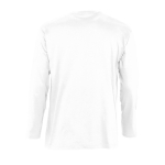 Long sleeve cotton t-shirt, 150 g/m2, SOL'S Monarch white colour rear view