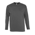 Long sleeve cotton t-shirt, 150 g/m2, SOL'S Monarch dark grey colour eighth view